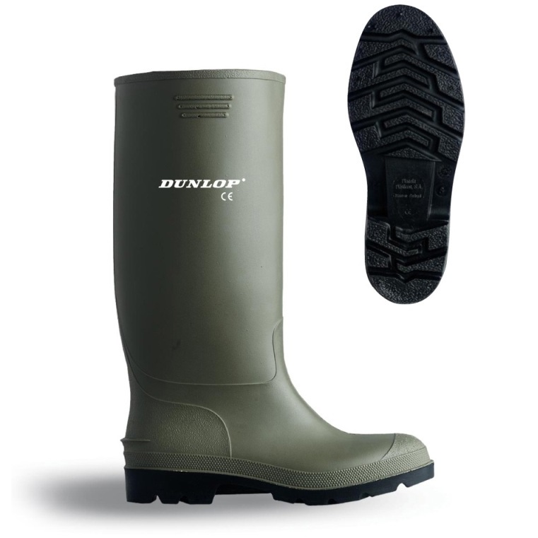 Bota de agua caña alta Dunlop de PVC verde - Referencia 1588-BAV